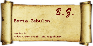 Barta Zebulon névjegykártya